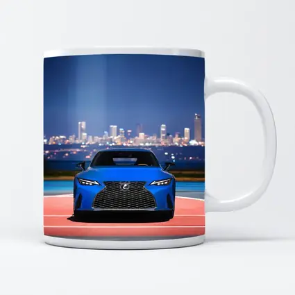 Lexus IS Blue Front View City Night
