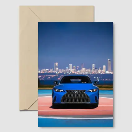 Lexus IS Blue Front View City Night