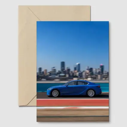 Lexus IS Blue Sedan City Skyline Track