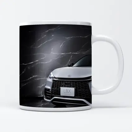 Lexus LBX Front View Black Marble Background