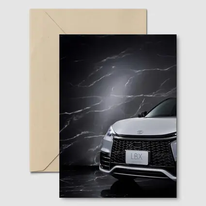 Lexus LBX Front View Black Marble Background