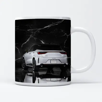 Lexus LBX White SUV Black Marble Background