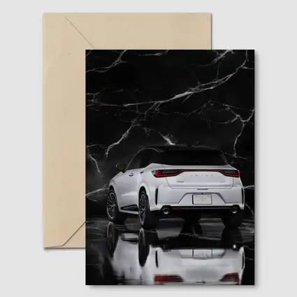 Lexus LBX White SUV Black Marble Background