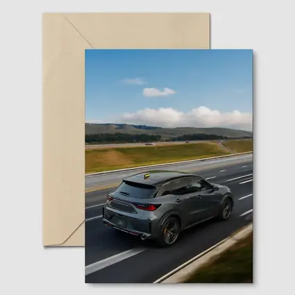 Lexus LBX Driving Open Highway Rolling Hills