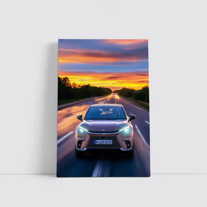 Lexus LBX Driving Highway At Sunset