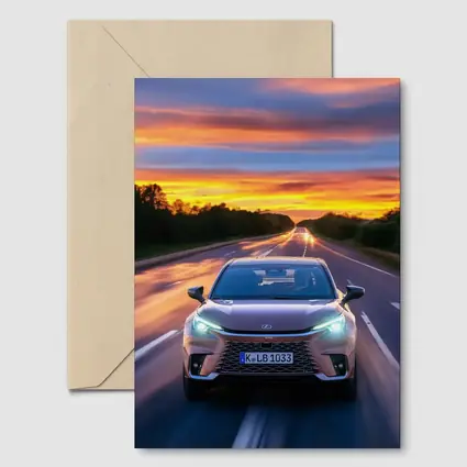 Lexus LBX Driving Highway At Sunset