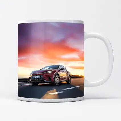 Lexus LBX Red SUV Sunset Drive