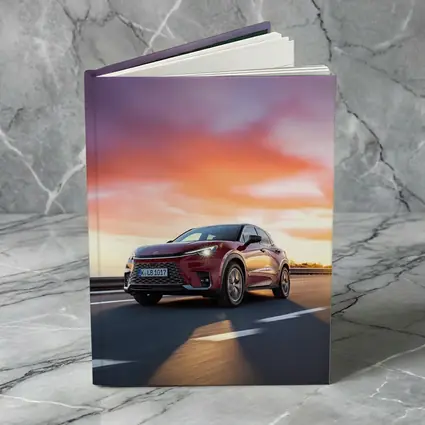 Lexus LBX Red SUV Sunset Drive