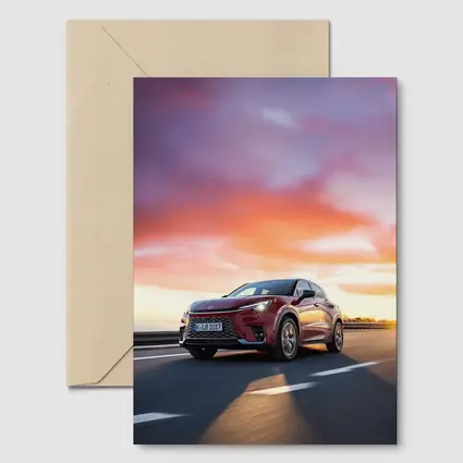 Lexus LBX Red SUV Sunset Drive