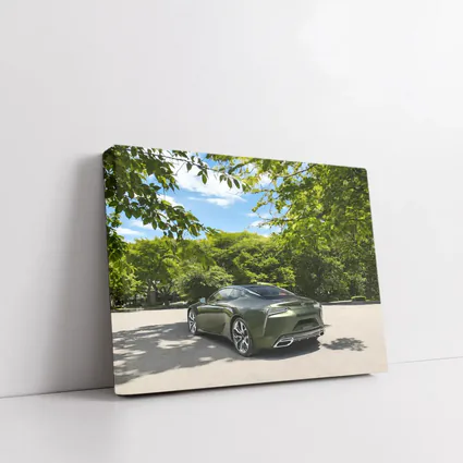 Lexus LC Green Coupe Surrounded By Trees