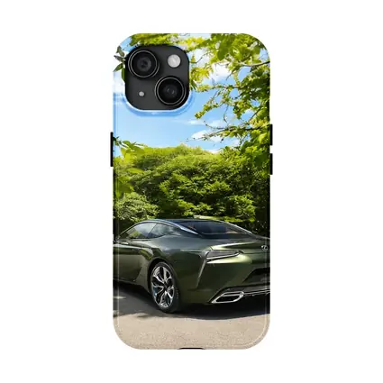 Lexus LC Green Coupe Surrounded By Trees