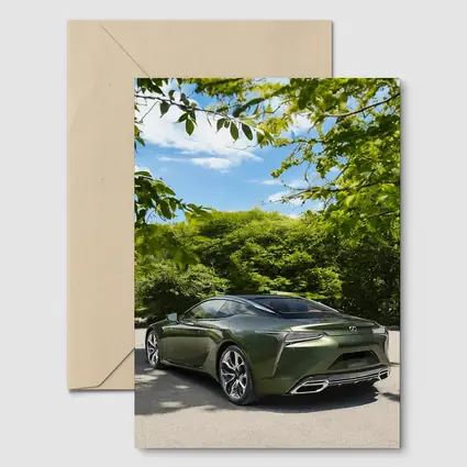 Lexus LC Green Coupe Surrounded By Trees