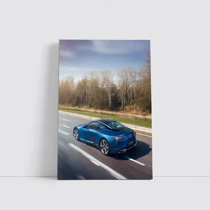 Lexus LC Blue Coupe On Open Highway