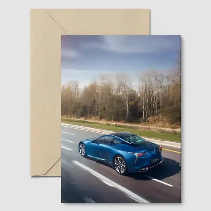 Lexus LC Blue Coupe On Open Highway