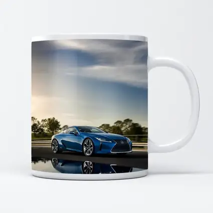 Lexus LC 500h Blue Coupe On Road
