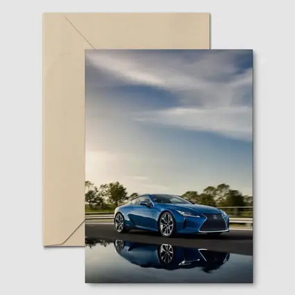 Lexus LC 500h Blue Coupe On Road