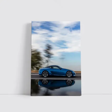 Lexus LC Blue Coupe Speed Road Shot