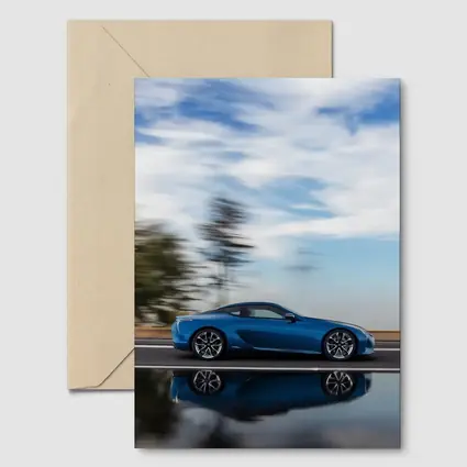 Lexus LC Blue Coupe Speed Road Shot