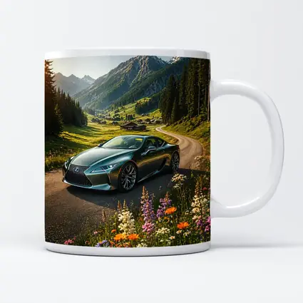 Lexus LC Green Coupe Alpine Mountain Road