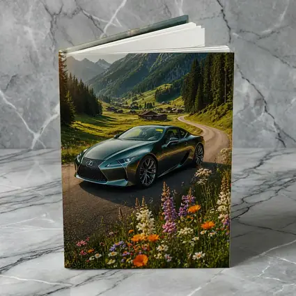 Lexus LC Green Coupe Alpine Mountain Road