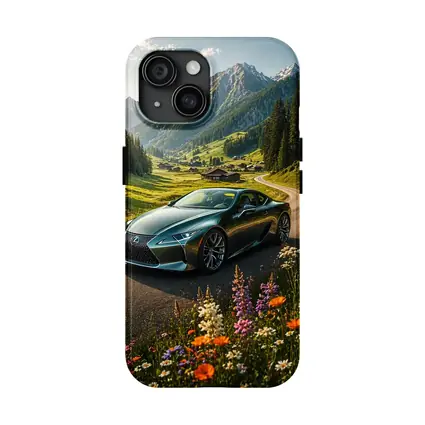 Lexus LC Green Coupe Alpine Mountain Road