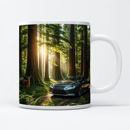 Lexus LC Coupe Parked In Sunlit Forest