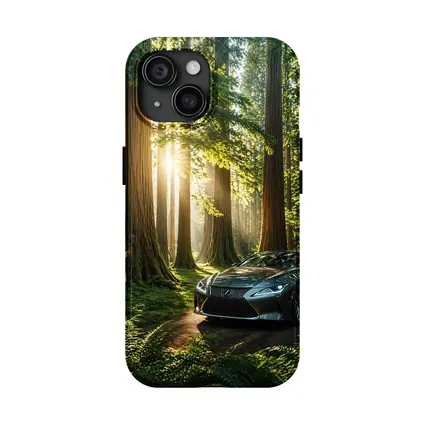 Lexus LC Coupe Parked In Sunlit Forest