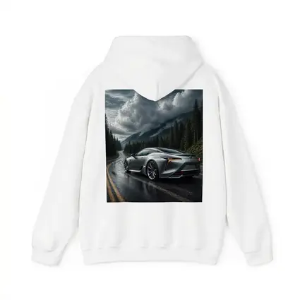 Lexus LC Silver Coupe Rainy Mountain Road