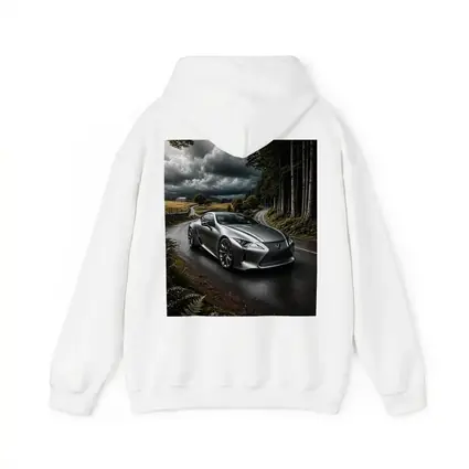 Lexus LC Silver Coupe Stormy Country Road