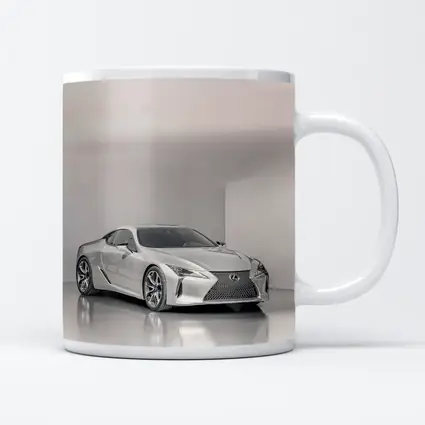 Lexus LC Silver Coupe Studio White Background