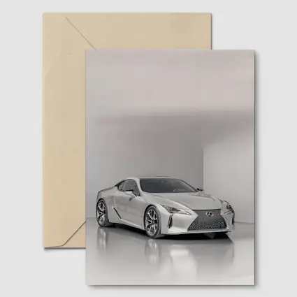 Lexus LC Silver Coupe Studio White Background