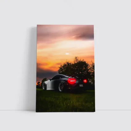 Lexus LC500 Black Sports Car Sunset Sky