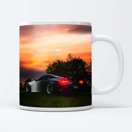 Lexus LC500 Black Sports Car Sunset Sky