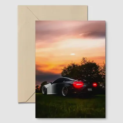Lexus LC500 Black Sports Car Sunset Sky