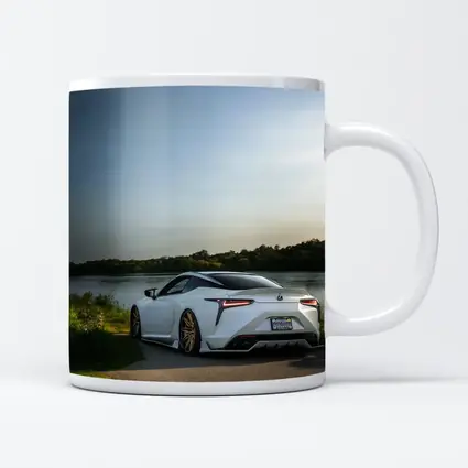 Lexus LC500 White Coupe By Lake