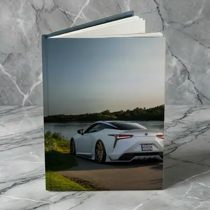 Lexus LC500 White Coupe By Lake