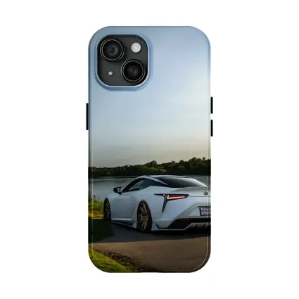 Lexus LC500 White Coupe By Lake