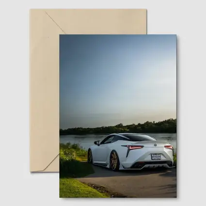 Lexus LC500 White Coupe By Lake