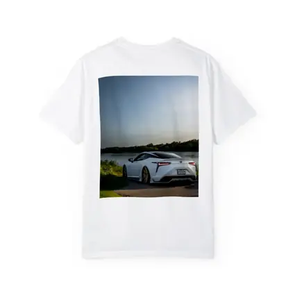 Lexus LC500 White Coupe By Lake