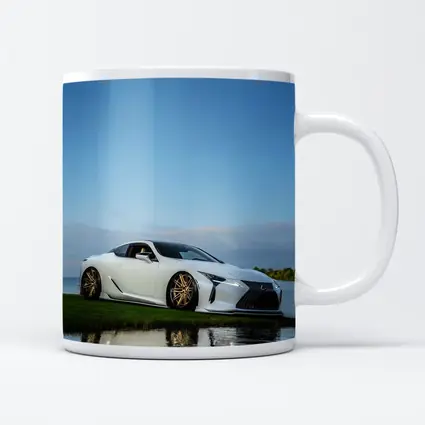Lexus LC500 White Coupe Near Lake