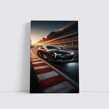 Lexus LC Racing on Track at Sunset