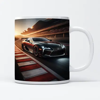 Lexus LC Racing on Track at Sunset