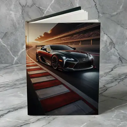 Lexus LC Racing on Track at Sunset