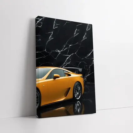Lexus LFA Yellow Sports Car Black Marble