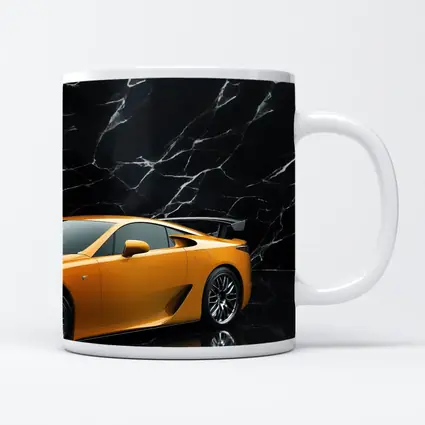 Lexus LFA Yellow Sports Car Black Marble