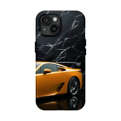 Lexus LFA Yellow Sports Car Black Marble