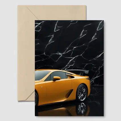 Lexus LFA Yellow Sports Car Black Marble