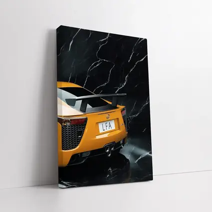 Lexus LFA Rear View Black Marble Background