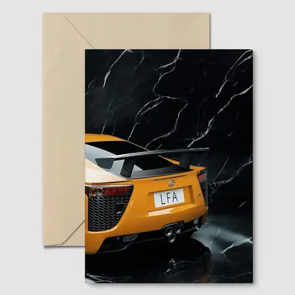 Lexus LFA Rear View Black Marble Background