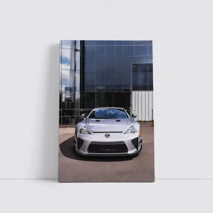 Lexus LFA Silver Front View Glass Building